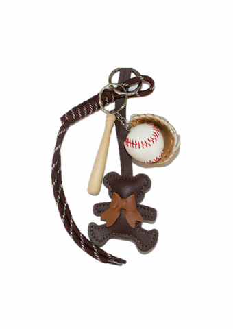 Bowtie Bear + Baseball charm