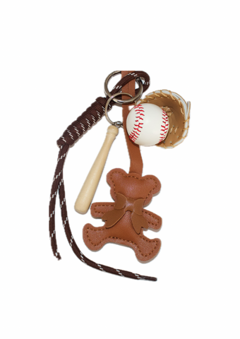 Bowtie Bear + Baseball charm