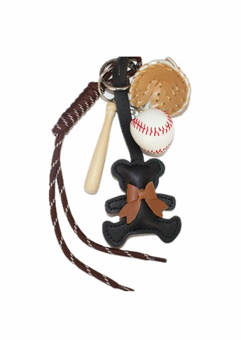 Bowtie Bear + Baseball charm
